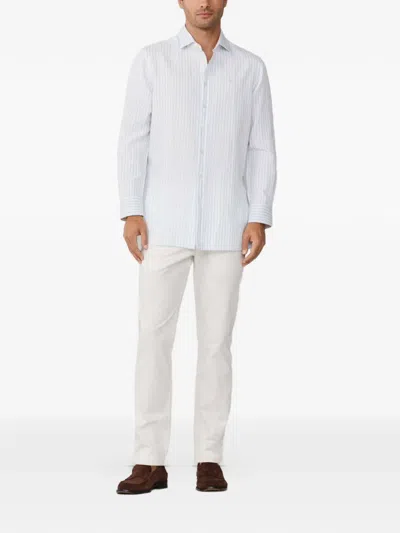 Hackett Striped-pattern Tailored-fit Shirt In White
