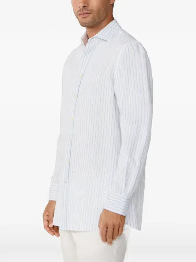 Hackett Striped-pattern Tailored-fit Shirt In White