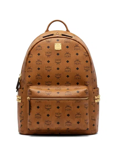 Mcm Stark Stud-embellished Backpack In Pink