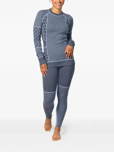 Kari Traa Smekker Geometric-patterned Ski Base Layer Pants In Blue