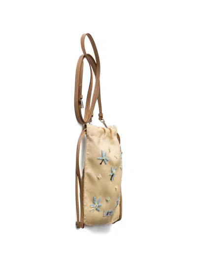 Prada Embroidered Canvas Smartphone Case In Neutral