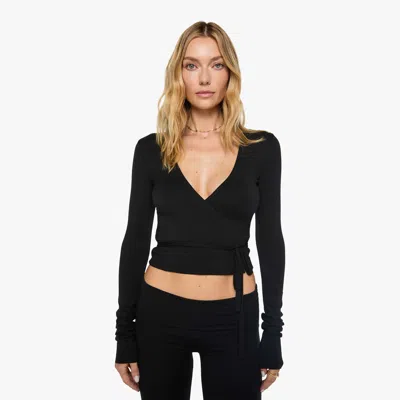 Éterne Wrap Top In Black - Size X-large