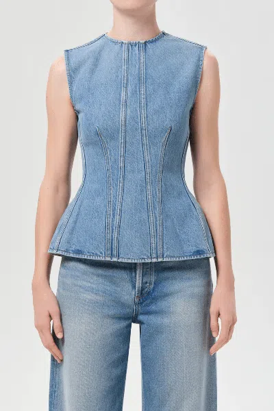 Agolde Corbin Shell Top In Blue