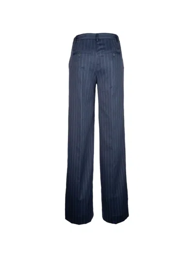 Post Scriptum Pinstripe-pattern Tailored Trousers In Blue