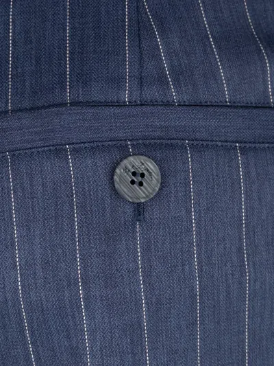 Post Scriptum Pinstripe-pattern Tailored Trousers In Blue