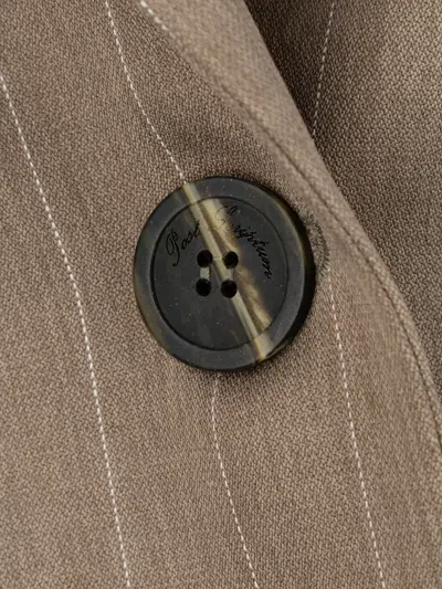 Post Scriptum Pinstripe-pattern Single-breasted Blazer In Neutral