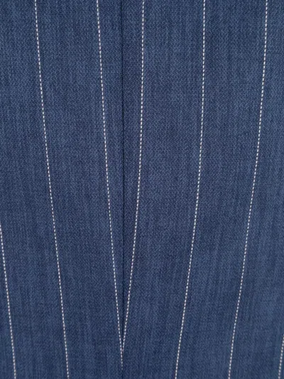 Post Scriptum Pinstripe-pattern Double-breasted Waistcoat In Blue