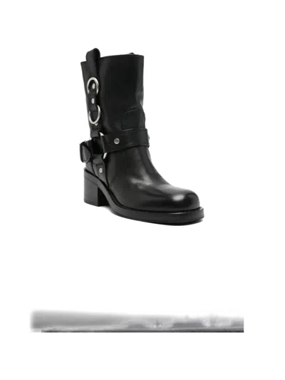 Ash Buckle-strap Boots In Black