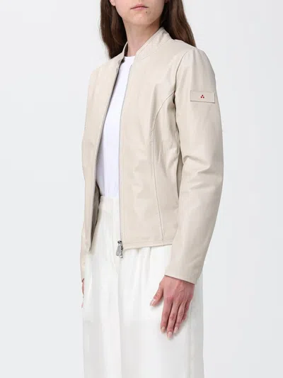 Peuterey Leather Jacket In White