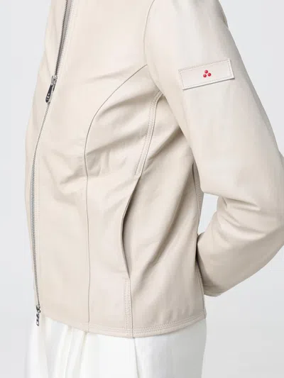 Peuterey Leather Jacket In White