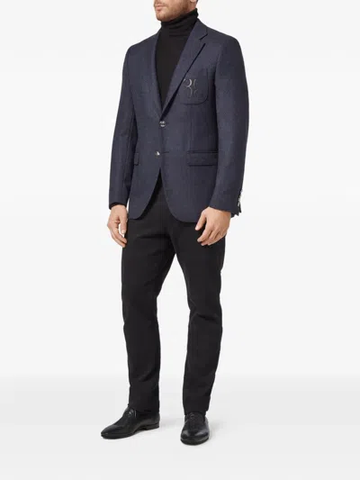 Billionaire Double B Single-breasted Blazer In Blue
