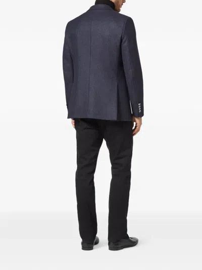 Billionaire Double B Single-breasted Blazer In Blue