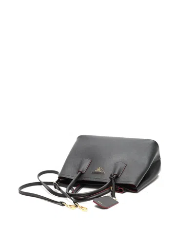 Prada Medium Double Saffiano Bag In Black