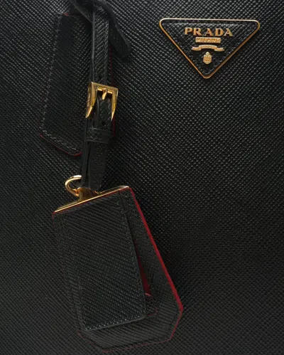 Prada Medium Double Saffiano Bag In Black