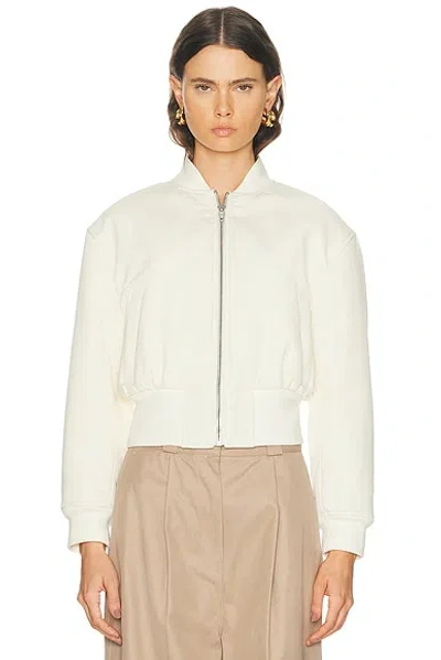 Balenciaga Cropped Bomber Jacket In Technical Faille In White