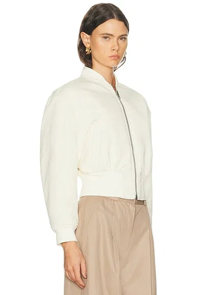 Balenciaga Cropped Bomber Jacket In Technical Faille In White