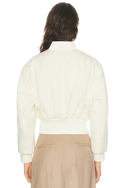 Balenciaga Cropped Bomber Jacket In Technical Faille In White
