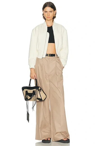 Balenciaga Cropped Bomber Jacket In Technical Faille In White