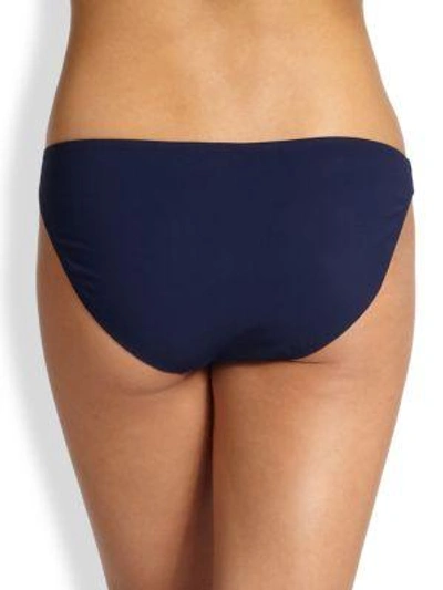 Shop Tory Burch Swim Logo Bikini Bottom In Navy
