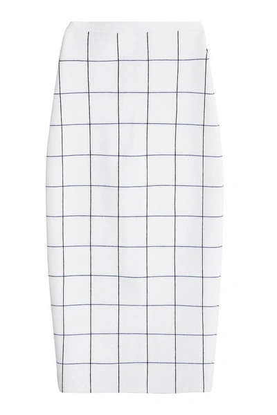 Victoria Beckham Wool Blend Pencil Skirt In White