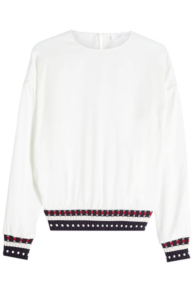 Victoria Beckham Ribbed Knitted Detail Blouse