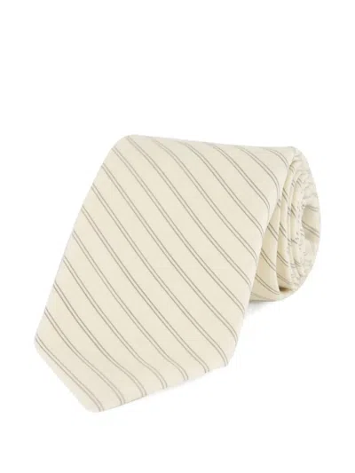 Auralee Striped Tie In White