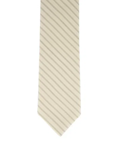 Auralee Striped Tie In White