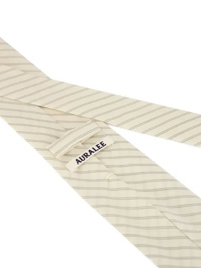 Auralee Striped Tie In White