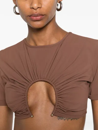 Christopher Esber U Prong Tee Bikini Top In Brown
