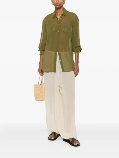 Mc2 Saint Barth Brigitte Strass-embellished Shirt In Green