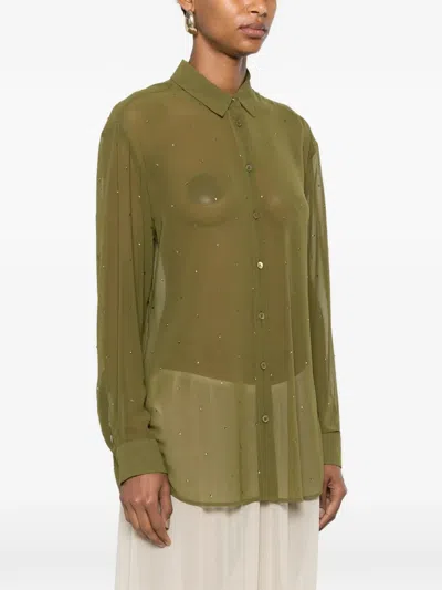 Mc2 Saint Barth Brigitte Strass-embellished Shirt In Green