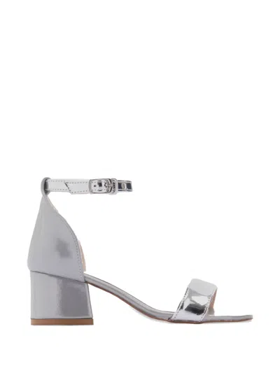 La Perla Metallic-effect Ankle-strap Sandals In Silver