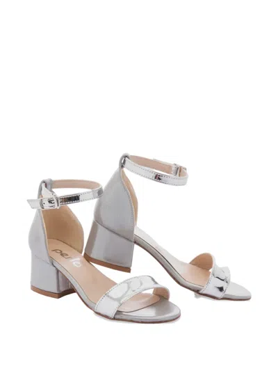 La Perla Metallic-effect Ankle-strap Sandals In Silver