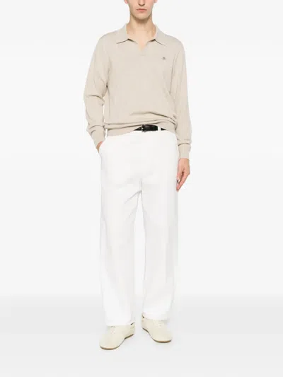 Gant Embroidered-logo T-shirt In Neutral