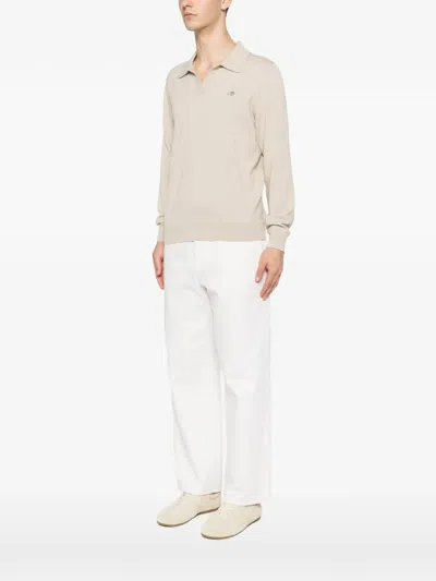 Gant Embroidered-logo T-shirt In Neutral