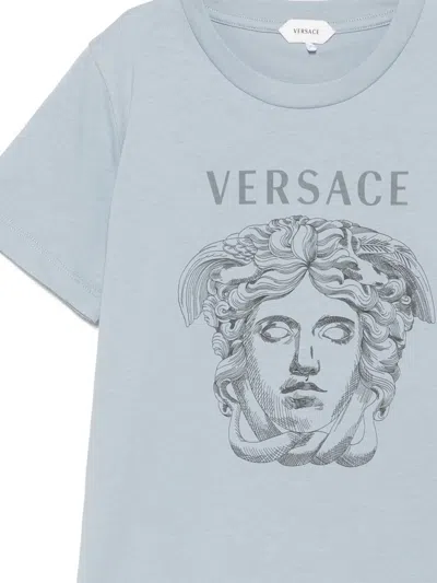 Versace Logo-print T-shirt In Blue