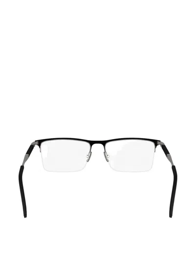 Ferragamo Rectangle-frame Semi-rimless Glasses In Black