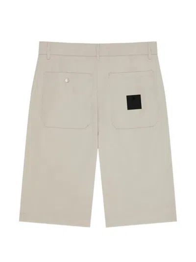 Givenchy Logo-patch Chino Shorts In Neutral