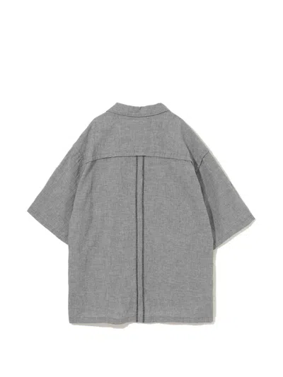 Undercover Houndstooth-pattern Patch-pocket Shirt In Black