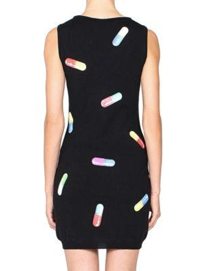 Shop Moschino Sleeveless Capsule Print Wool Knit Dress In Black