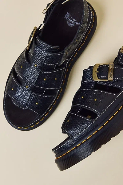 Dr. Martens Wrenlie Open Toe Nappa Leder Fisherman Plateausandalen In Black