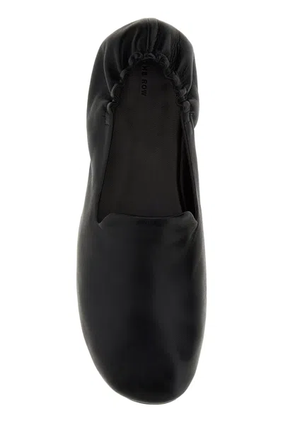 The Row Nappa Leather Casa Ballerinas Elasticated Back In Black