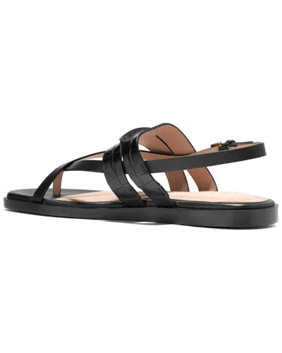 Cole Haan Go-to Estella Flat Leather Thong Sandal In Black