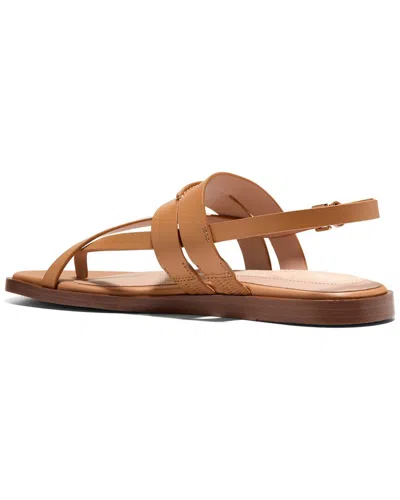 Cole Haan Go-to Estella Flat Leather Thong Sandal In Brown