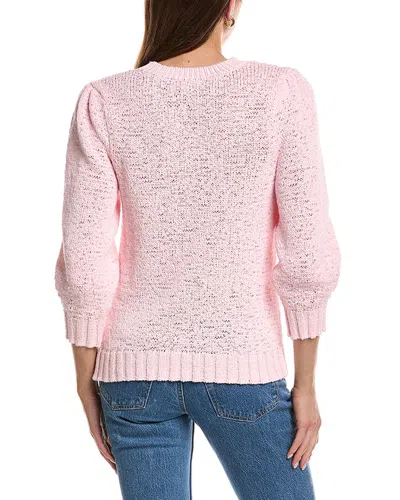 Design History Elbow Puff Sleeve Pullover In Pink