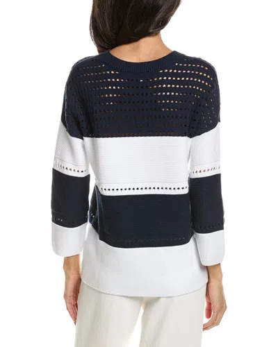 Forte Textured Wide Stripe Pullover In Black