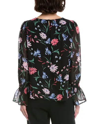 Cece Smocked Cuff Blouse In Black