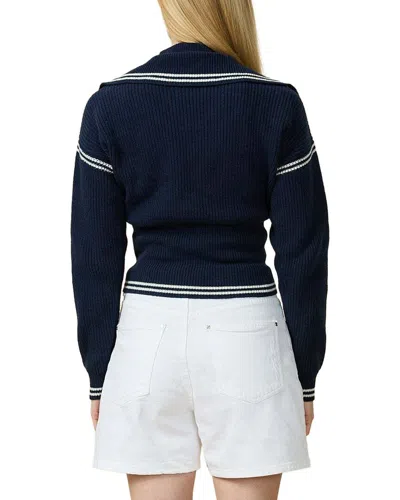 Rowing Blazers Double Collar 1/4-zip Wool-blend Pullover In White