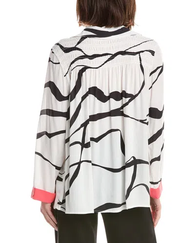 Lemon Grass Shirt Collar Blouse In Multi