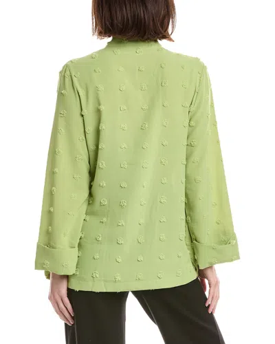 Lemon Grass Front Buttoned Jacket In Green